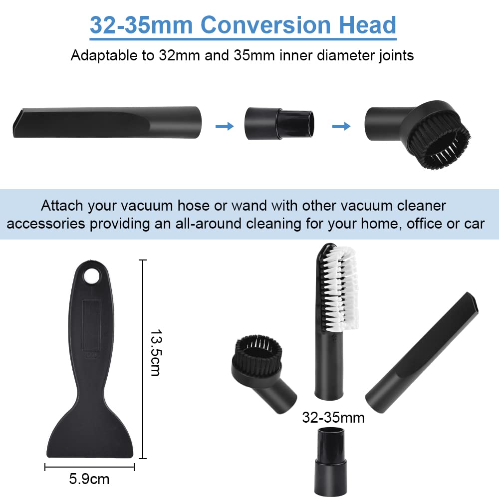 Kit 7 Accessoires Pour Aspirateur - Embouts Universels Ø32-35mm - Nettoyage Meubles Et Voiture