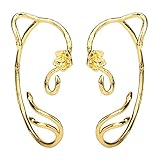 Beauty Belle Ear Crawler Earring Climber Rose The Beast Stud Cuff Ear Wrap Pin Vine Charm Clip On Jewelry Golden Plated