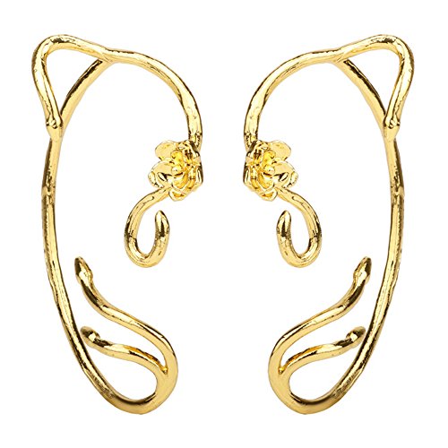 Beauty Belle Ear Crawler Earring Climber Rose The Beast Stud Cuff Ear Wrap Pin Vine Charm Clip On Jewelry Golden Plated