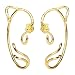 Beauty Belle Ear Crawler Earring Climber Rose The Beast Stud Cuff Ear Wrap Pin Vine Charm Clip On Jewelry Golden Plated