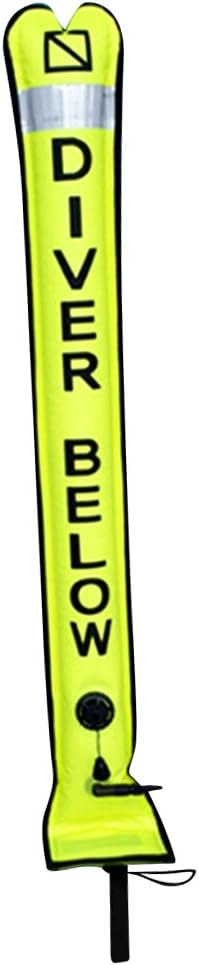Baoblaze 4ft/120cm Reflective Inflatable (SMB Surface Marker Buoy) Diver Below Tube for Underwater Scuba Diving