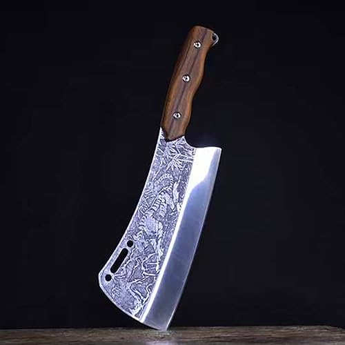 Miniatura 5 de Cuchillo de carnicero, cuchillo de carne, cuchillo de cortar de 8.5 pulgadas, cuchillo de corte de tigre blanco, cuchillos de hueso grande, 7Cr17MoV