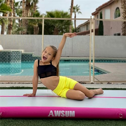 Awsum Air Gymnastics Mat 10Ft/13Ft/16Ft/20Ft/23Ft Inflatable Tumble Track Mats 4/8 Inches Thick Tumbling Mat With Electric Pump For Home/Gym thumb #4