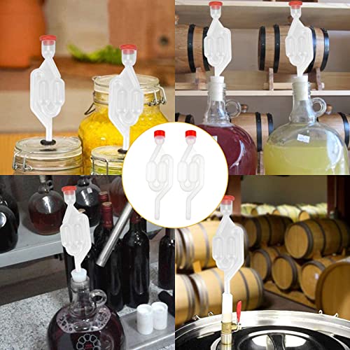 Barboteur Fermentation Airlock Bubbler 2 Pcs Fermentation Barboteur Plastique Barboteur Tubes Fermentation Bonde de Fermentation avec Couvercle en pour Fabrication de Vin de Bière à Domicile - Image 8