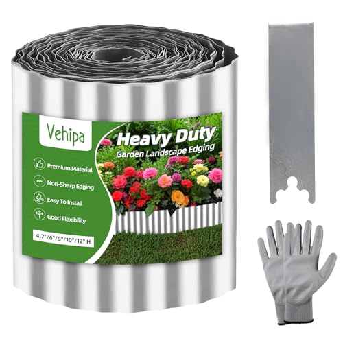 Garden Edging Brooder for Landscaping, 8" x 30 ft Corrugated Landscape Edging