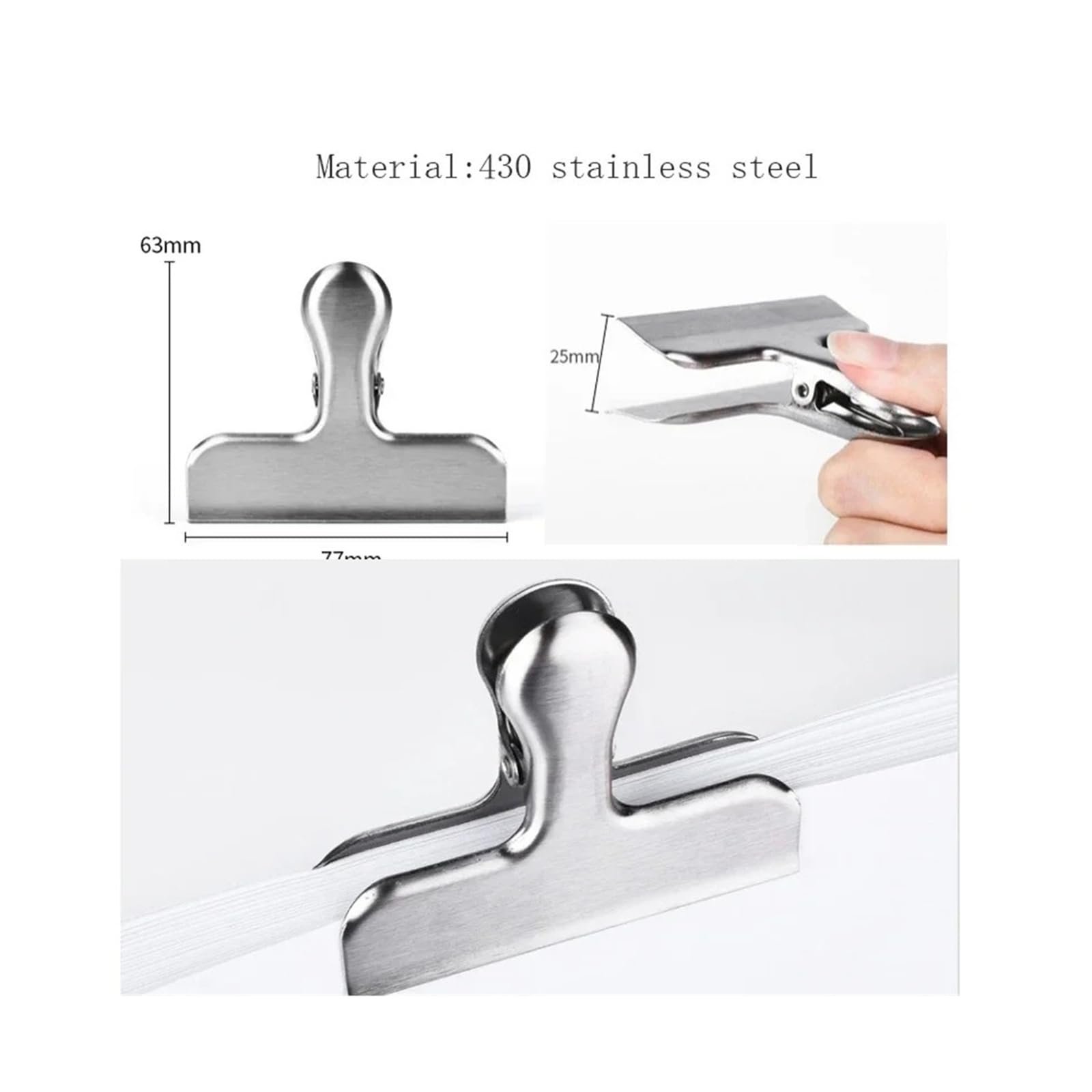 5 Stück Vintage Farbe Metall Breite Büroklammern Binder Clip Reisetagebuch | Gold