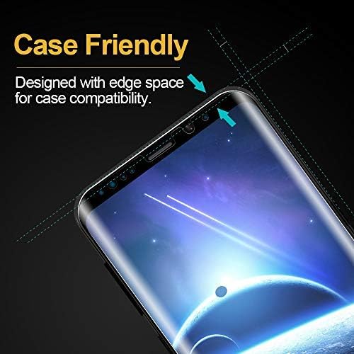 Galaxy S9 Screen Protector Glass, FOVAL 3D Curved Dot Matrix Full Screen Coverage Case Friendly Galaxy S9 Tempered Glass Screen Protector with Easy Installation Tray (NOT S9 Plus)