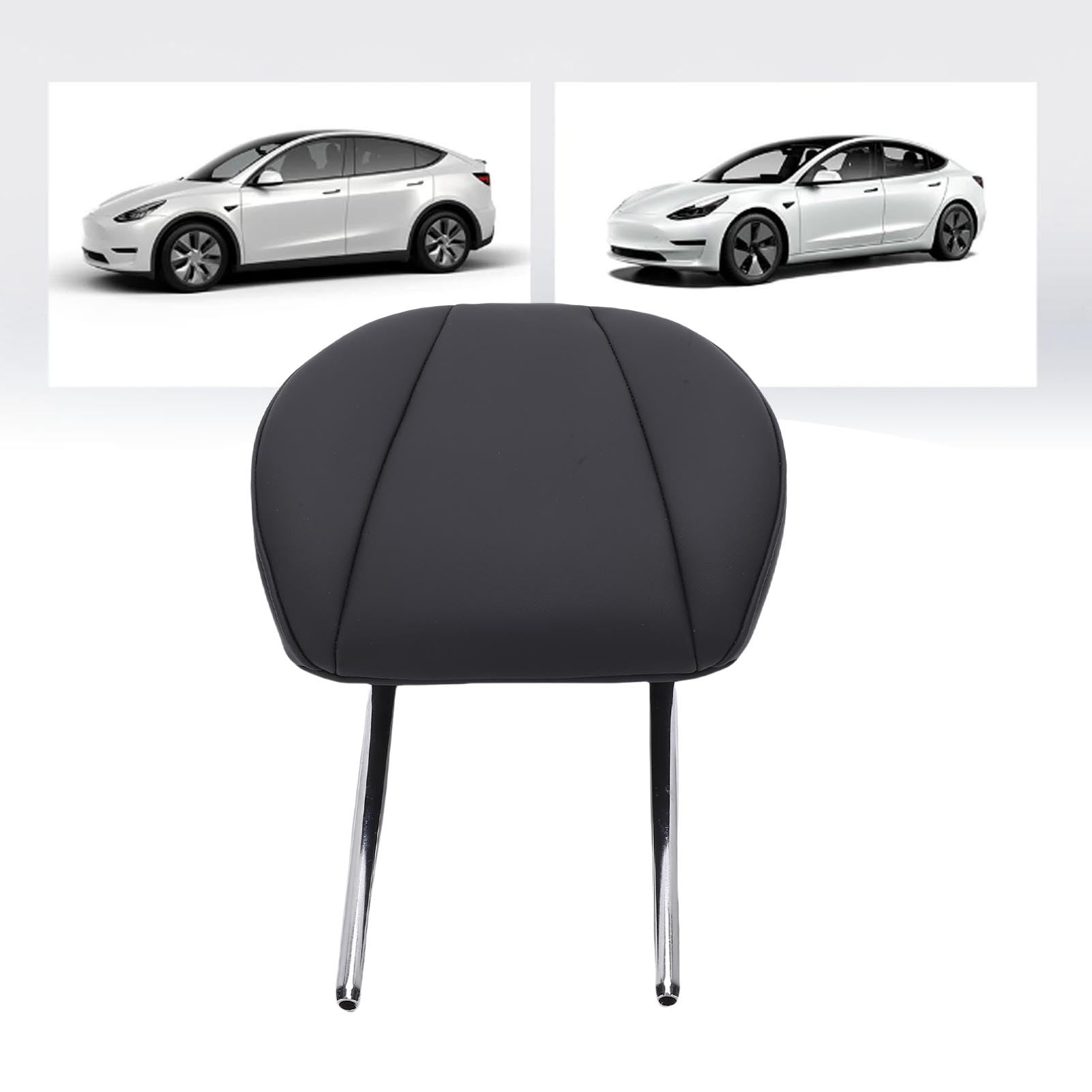 Appui-tête de Siège de Voiture en Mousse à Mémoire de Forme, Support de Cou Confortable pour Les Longs Voyages, Remplacement en Cuir PU Noir