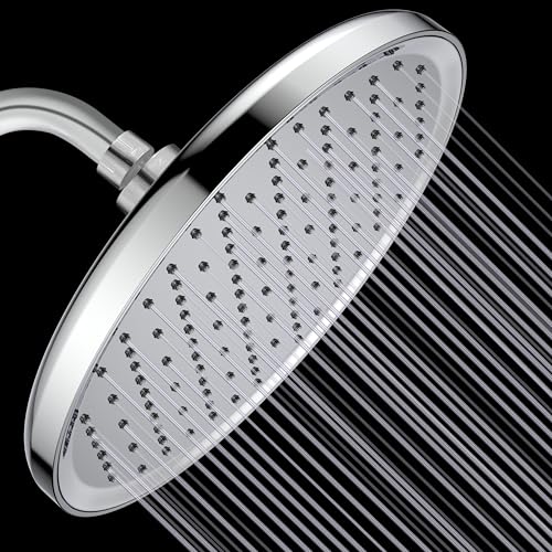 Image of Plantex Shower Head for Bathroom /10 Inch Round Single Mode Bathroom Rain Shower /Water Saving Shower Head- (Chrome)