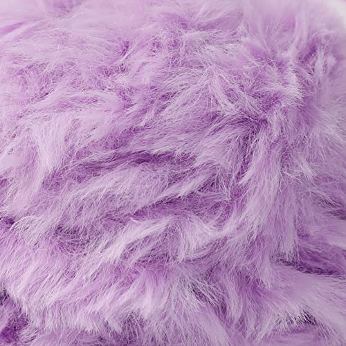 Image of NICEEC Faux Fur Yarn Super Soft, Chunky & Fluffy, Eyelash Yarn for Crochet & Knitting(Total Length 210yds /10.6oz) - Light Purple /300g
