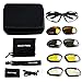 AULLY PARK Polarized Motorcycle Riding Glasses Black Frame with 4 Lens Kit for Outdoor Activity Sports