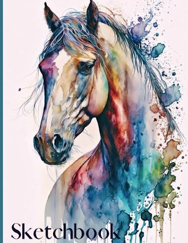 Horse Lovers Sketchbook - 8.5 x 11, 120 Blank Page Sketch Pad - Perfect for Sketching Art, Writing and Doodling