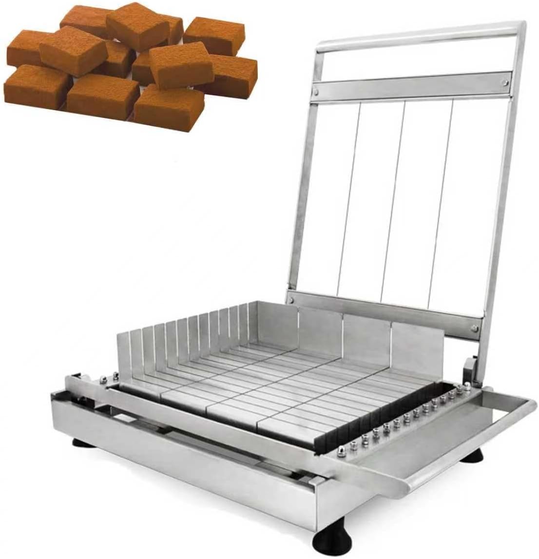 Chocolate Cube Cutter Chopper, Adjustable Stainless Steel Guitar Wire Chocolate Cube Cutting Board Machine, Commercial Butter Cheese Slicer
