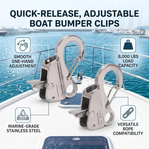 Clips de guardabarros para barco ajustables para cuerdas de defensa de yates 3