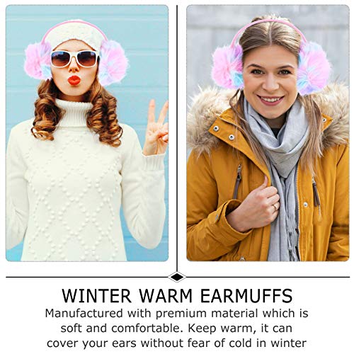 SOIMISS Protetores de ouvido coloridos para inverno aquecedores de orelhas ajustáveis requintados pa