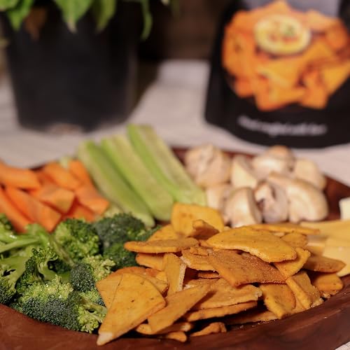 Image of Gourmade Soulful Snacking Pita Chips Olive & Herbs and Roasted Garlic | Baked Pita Bread Chips | Pita Chips Baked, 250g(each Pack 125g) |Dip Starter ChipsTravel Snack|Mediterrianean Pita Bread Chips|Nachos & Tortillas