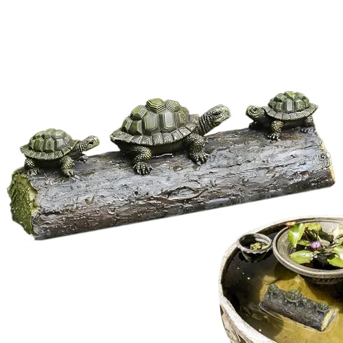 Estatua de tortuga flotante de agua, escultura de resina realista en forma de tortuga, accesorios de fotografía, resistente a la intemperie, paisaje de estanque para patio, estantería, patio