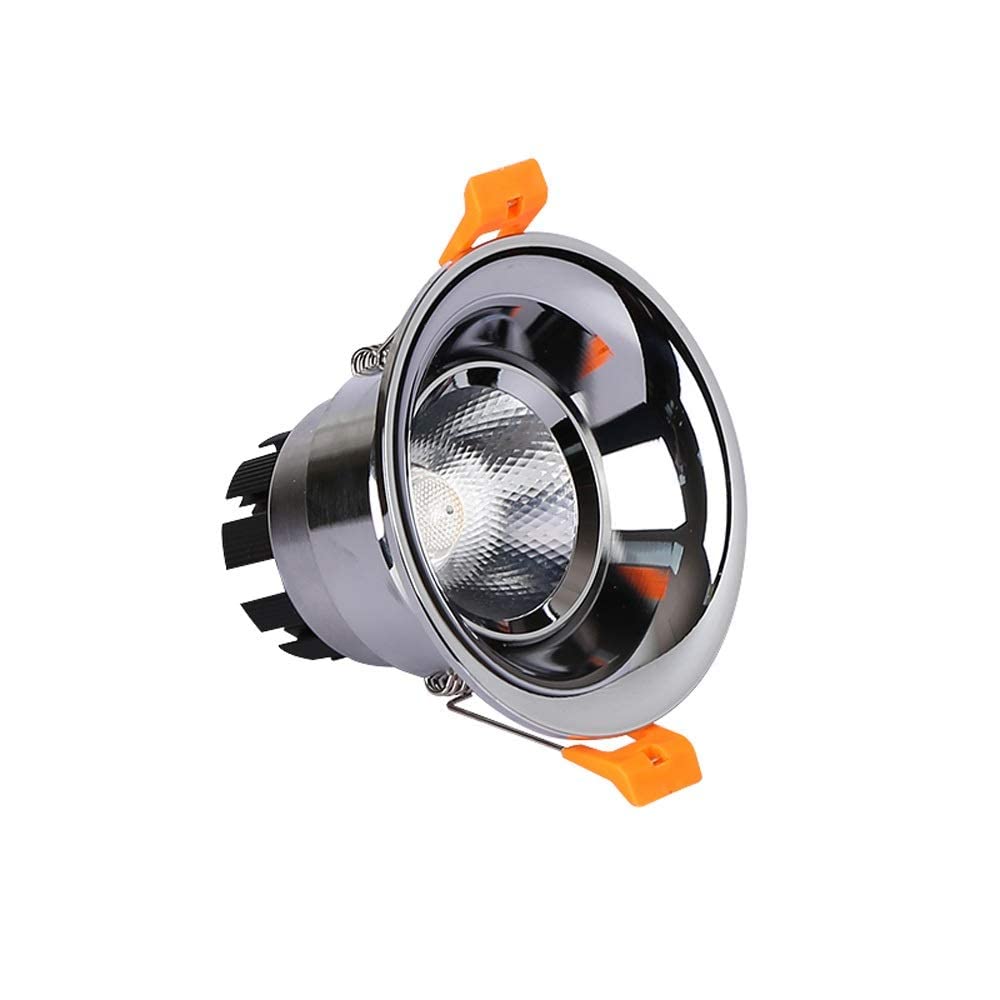 Plafonnier encastrable argenté 85mm rond sans scintillement pour spot de salon