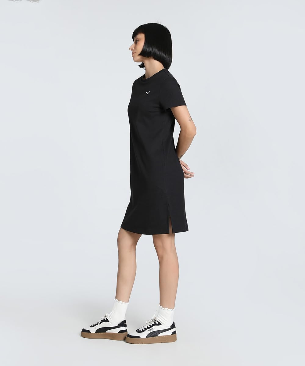 Puma Damen Elevated Bodycon Rib Dress Kleider, Puma Schwarz, XS EU