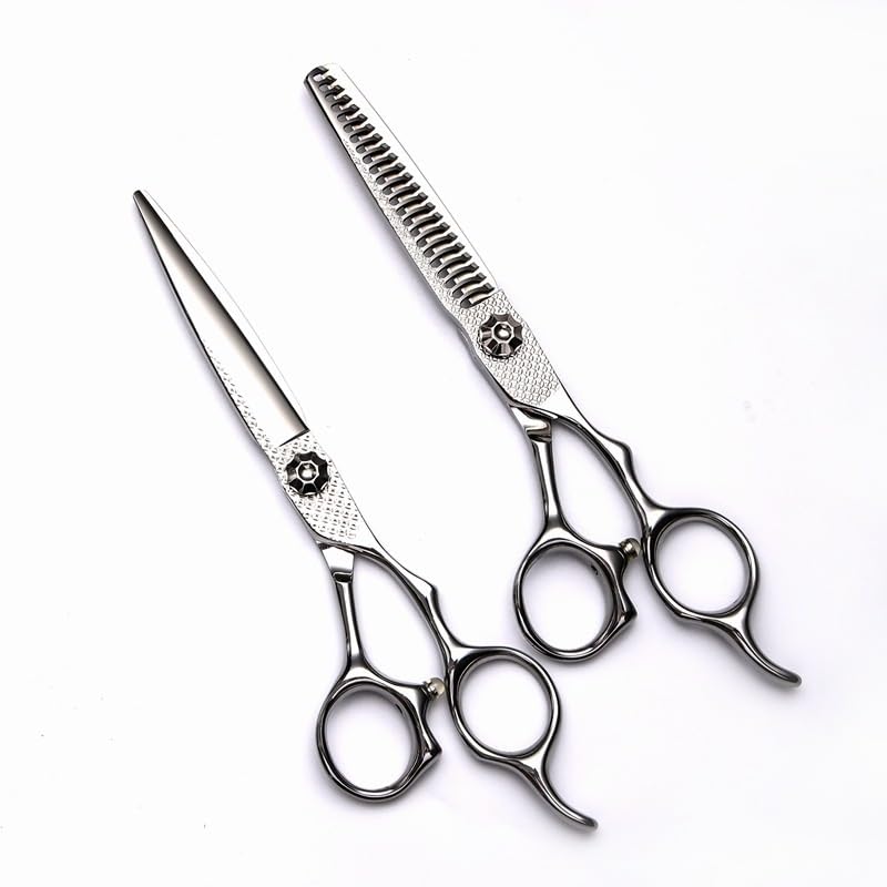 Taglio dei Capelli, 6 Pollici Professionale Giappone 440c Acciaio Argento di Alta qualità Taglio dei Capelli Taglio diradamento Barbiere Taglio Forbici Set Parrucchiere