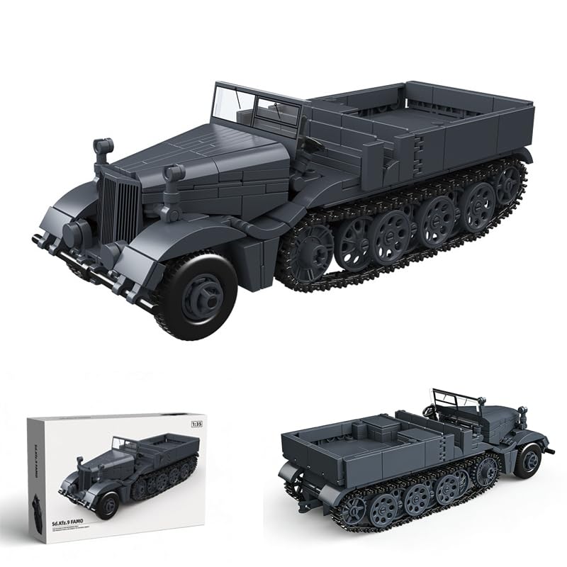 YILETKC Technik Military Tank Building Blocks Set, 525 PCS WW2 Military Halftrack Building Kit, MOC Bricks Construction Toy Model, Gifts for Adults and Teens