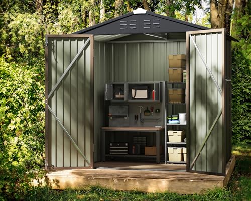 Greesum Outdoor Storage Shed 6 X 4 Ft. Utility Tool Shed Metal Storage Garden Shed With Door & Lock For Patio Storage thumb #2