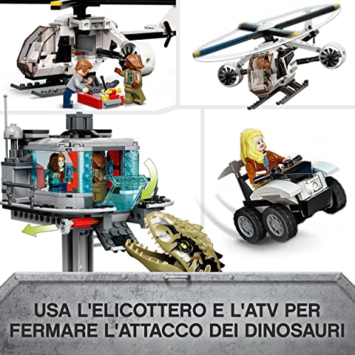 Jurassic World l’Attacco del Giganotosauro e del Terizinosauro, Dinosauri Giocattolo e 6 Minifigure, Giochi per Bambini e Bambine, Idee Regalo di Compleanno, Dino 76949 - Lego - Immagine 5