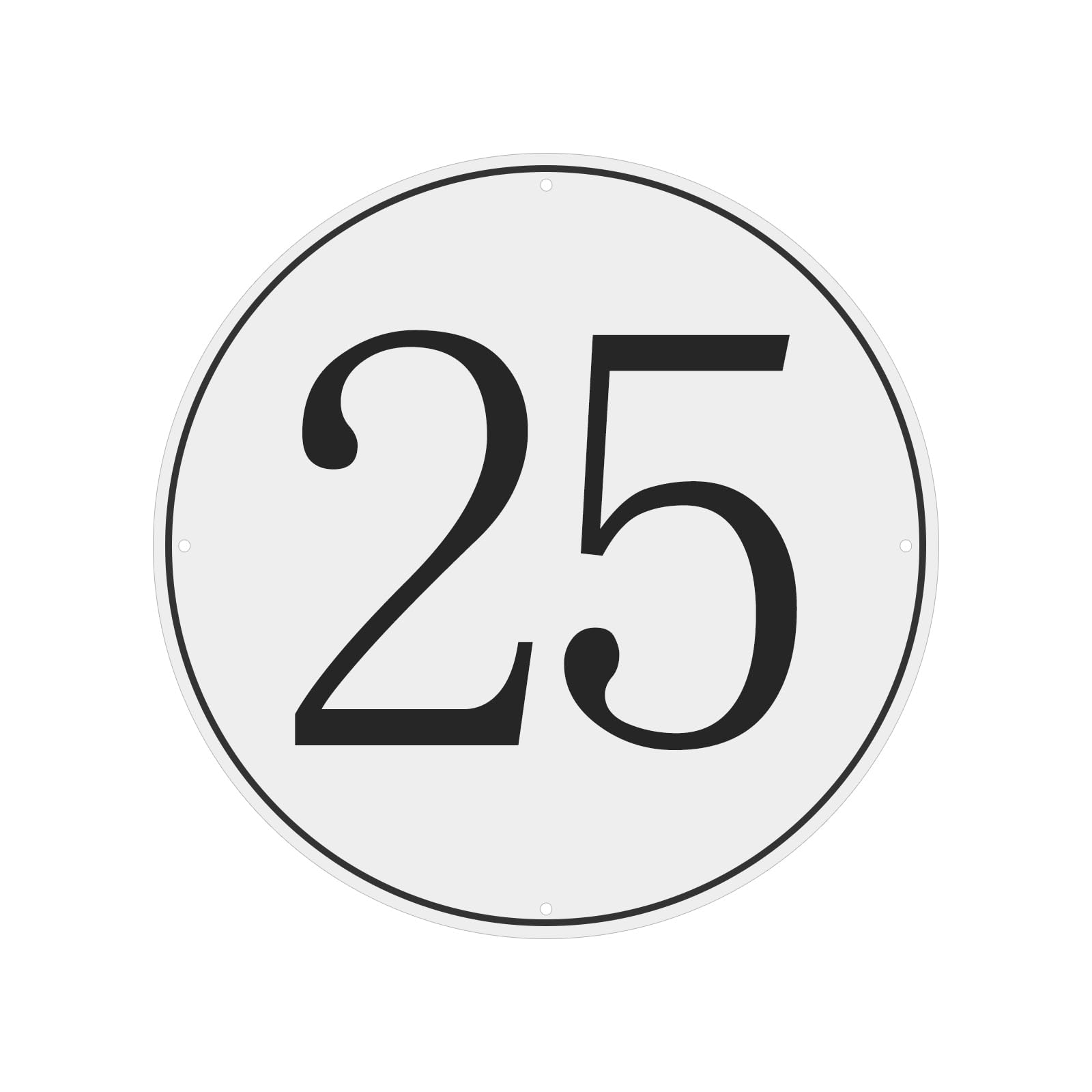 PATIKIL Large Metal Number Sign, 12" Diameter Aluminum Number 25 Sign Plate Area Marker Parking Weather-Resistant Signs for Indoor Outdoor Use