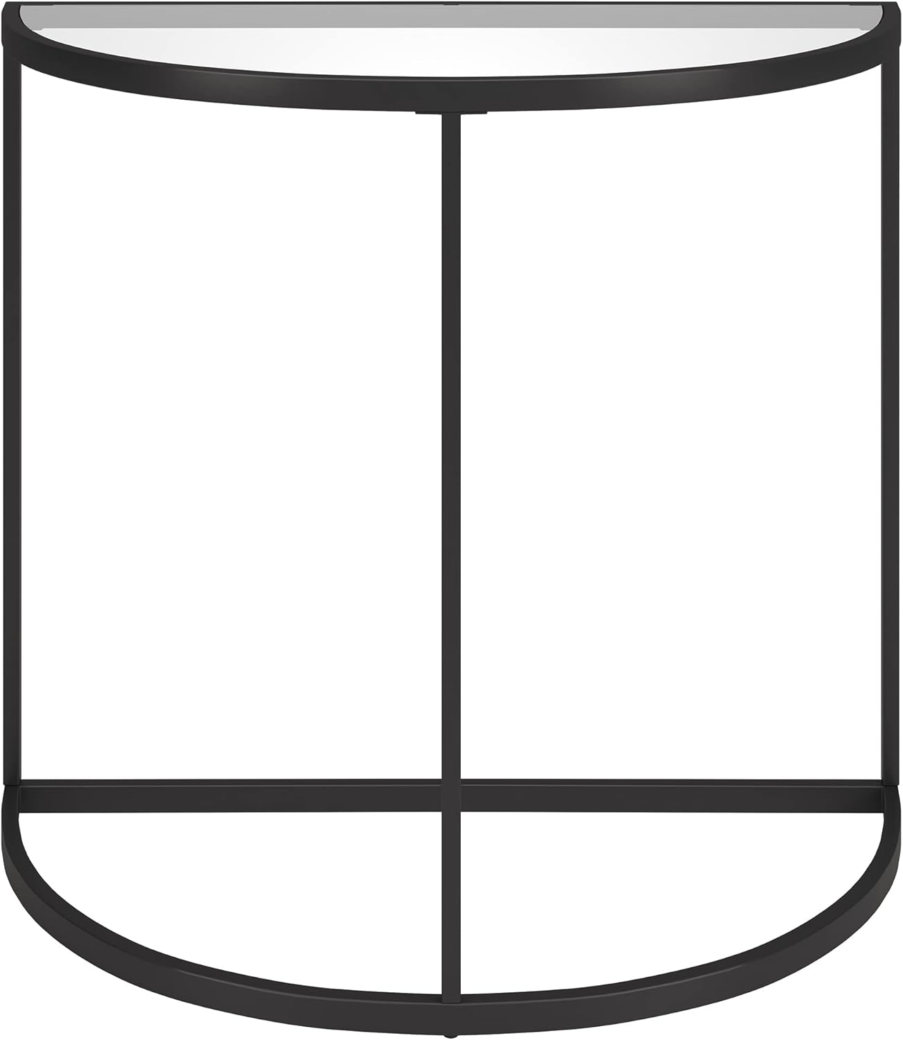 Henn&Hart 32" Wide Demilune Console Table in Black, for Home, Living Room, Bedroom, Entertainment Room, Office