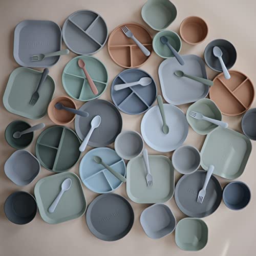 Mushie Square Dinnerware Bowls For Kids | Made In Denmark, Set Of 2 (Sage) #TOP6
