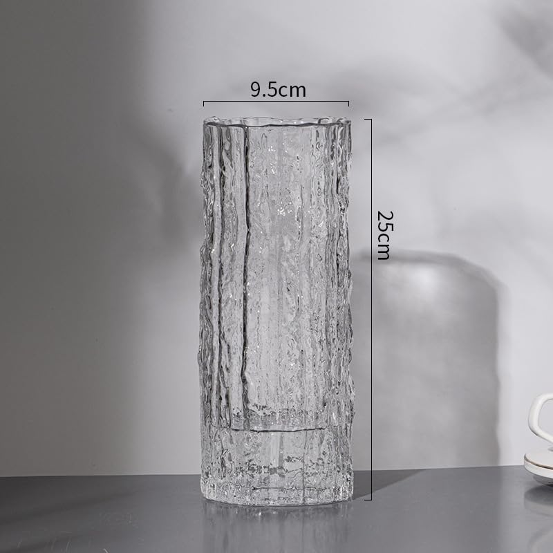 Vase, thickened glass vase, high footed glass vase, suitable for various scene decorations (24.5X9.5) transparent - Image 2