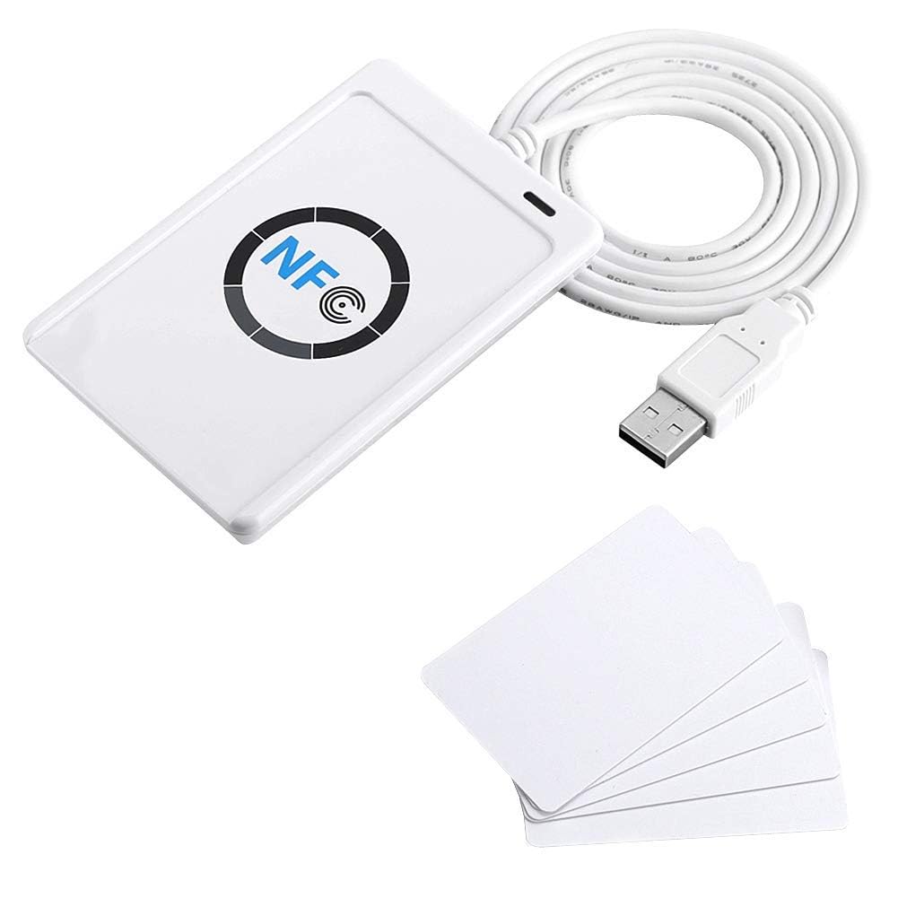 Ejoyous NFC RFID Reader/Writer, ACR122U IC Card USB Reader Writer Kontaktloser Smart Card Reader Writer, Smart Card Reader Writer mit USB-Kabel, Unterstützt ISO 14443 Typ A und B