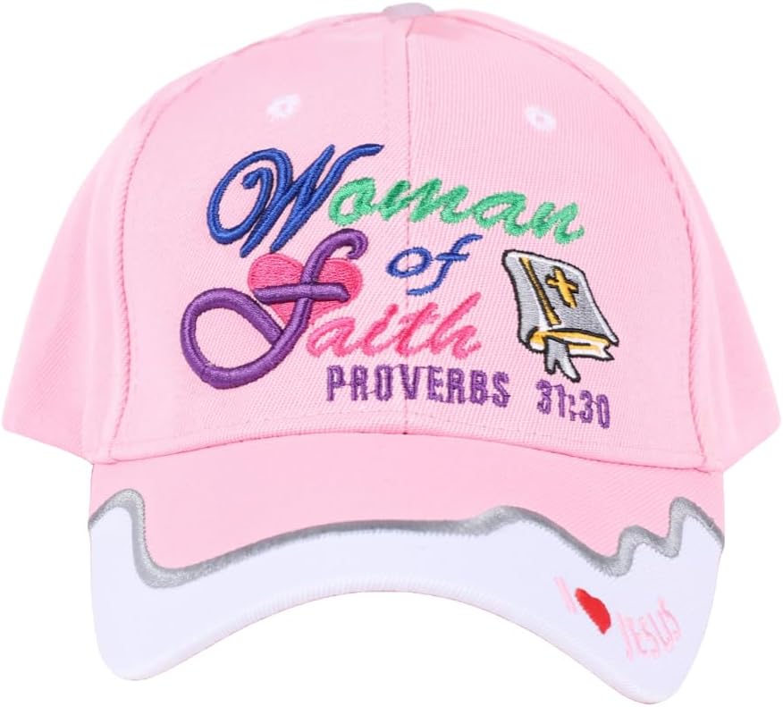 Christian Hats for Women | Cotton Baseball Hat Women | One Size Christian Caps Adjustable Velcro Strap | Religious Gift