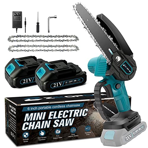 Poudee Power Tool Combo Kit 2 In 1, Mini Chainsaw, Brushless Cordless Electric Chain Saw with Battery and Charger, Reciprocating saw with Variable Speed Trigger, Sawzall, Every Homeowner Needs