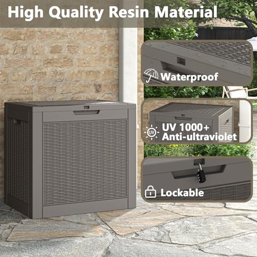 NUNU LAB 35 Gallon Outdoor Storage Box Waterproof,Indoor Outside Deck Boxes,Storage Bench Lockable Lid,Backyard Storage Bin For Package Delivery,Garden Tools,Pool Accessories,Patio Cushions - Image 6