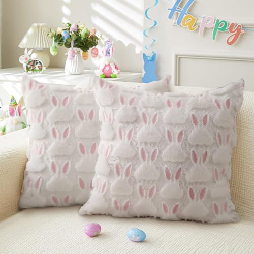 TETSMG Osterdeko Hase Kissenbezug 45x45