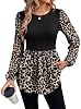 Túnicas de manga larga para mujer con cuello redondo, estilo babydoll y peplum, moda de otoño 2026 2