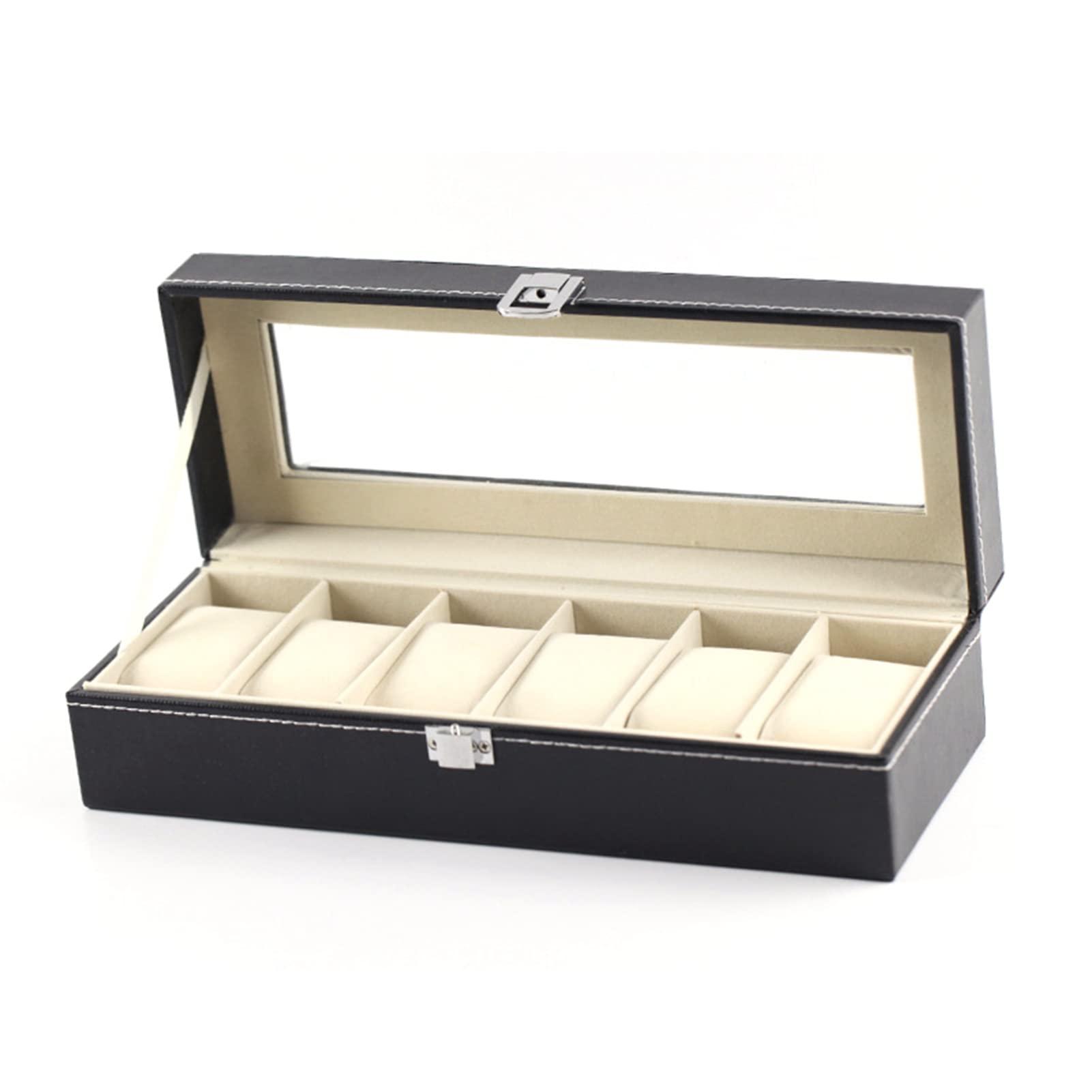 HVMBEUGOS ZJchao Watch Organizer, 6 Slots PU Leather Watch Display Case with Fine Workmanship, for Men Birthday Anniversary Valentine's Day Gift