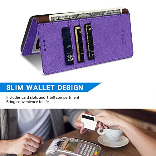 Image of ZZXX for Google Pixel 7 Wallet Case Magnetic Closure 6.3 inch,Purple