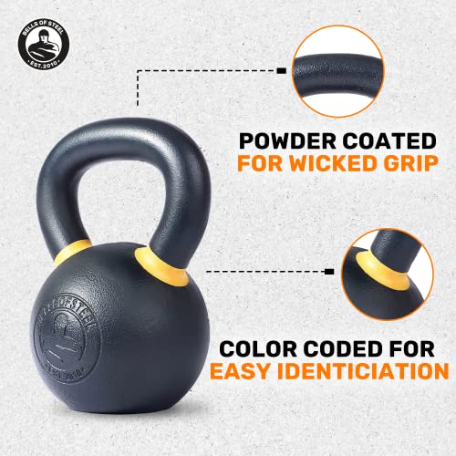 Image of Bells of Steel Powder Coated Kettlebell - Girya Weights for Commercial and Home Gym - Kettle bell for Swing, Snatch, Turkish Getup, and Other Strength Training - 14 kg
