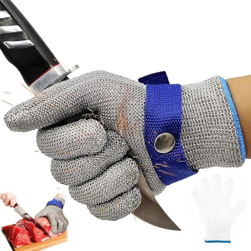 HASTHIP 1 PCS Stainless Steel Mesh Gloves, Anti-Cut Level-9 ...