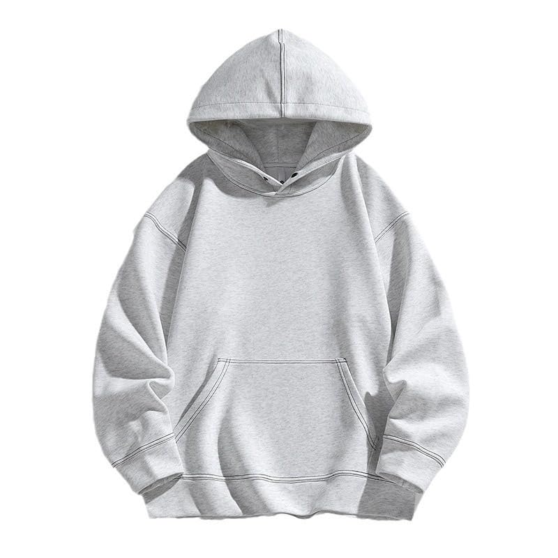 Men's Loose Fit Hoodie Solid Color3