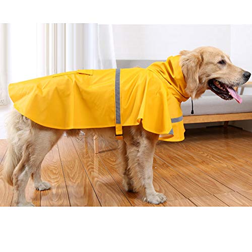 Hapee Dog Raincoats For Large Dogs With Reflective Strip Hoodie,Rain Poncho Jacket For Dogs #TOP1