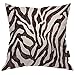 Beabes Zebra Skin Pattern Durable Throw Pillow Case Animal Fur Black Brown Striped Texture Wallpaper Art Print Soft Square Cushion Case for Men Women Boys Girls Home Decor Cotton Linen 16x16 Inch