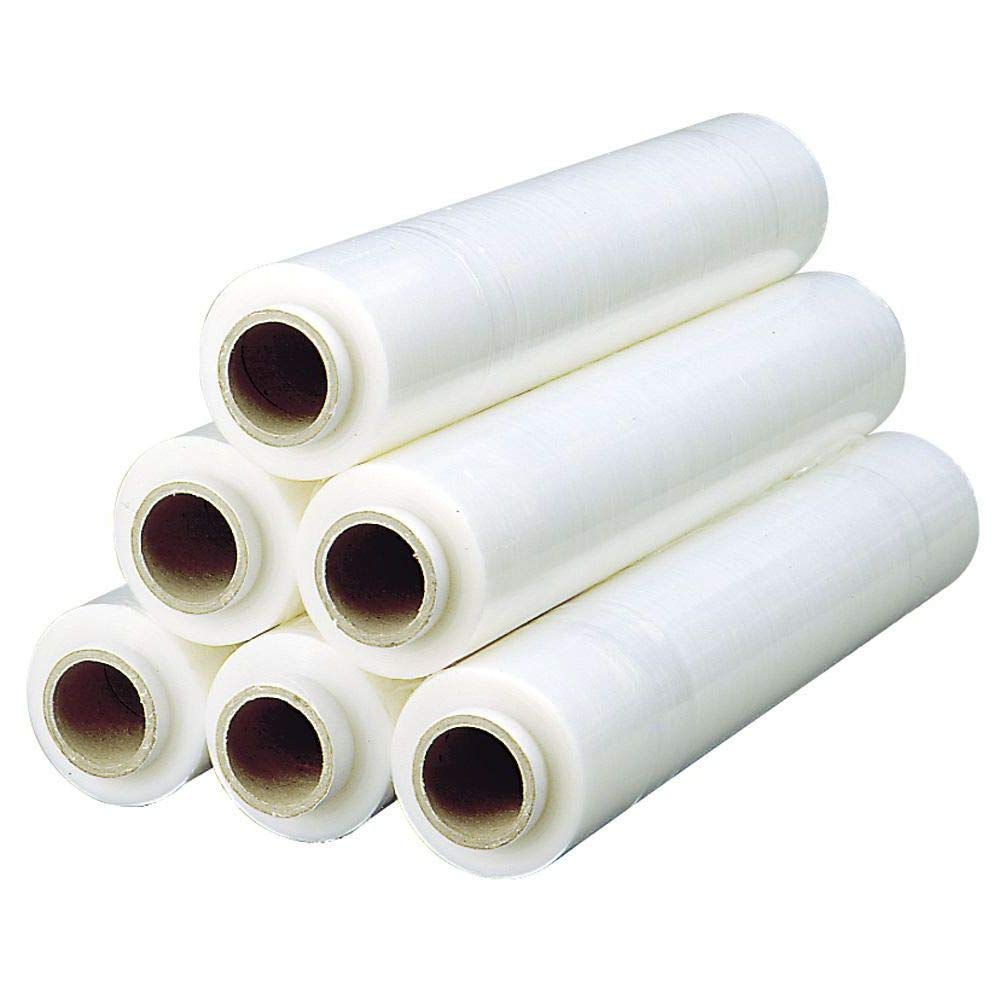 HERSO - Film estirable manual para embalar de 23 micras, 2 kilos, color Transparente, para palets, mudanzas, protección. 6 unidades