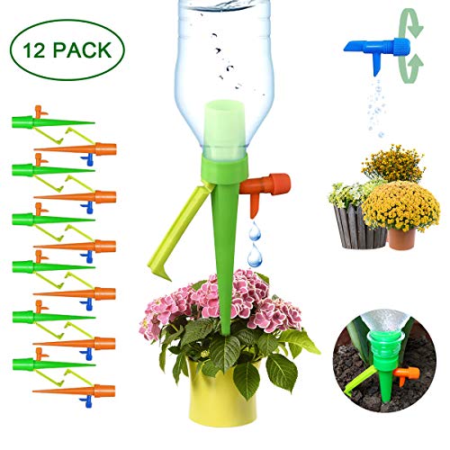 CestMall 12 Piezas Sistema de Riego Automático Kit,Dispositivos AutomáTicos De Riego De Plantas,Dispositivo de riego automático de Vacaciones con Interruptor De VáLvula De Control para Planta