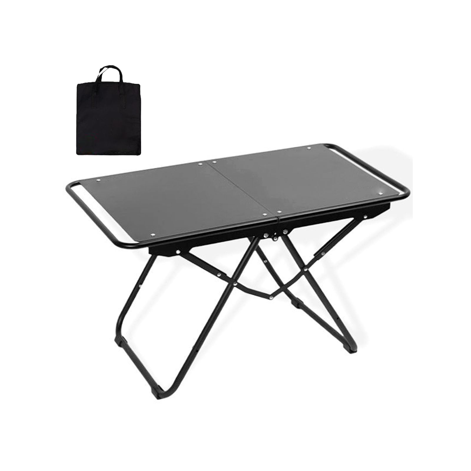 Tavolo da barbecue pieghevole portatile, extra large, in metallo, con borsa per riporre barbecue, picnic, spiaggia, pesca, giardino, balcone, soluzione versatile per cene all'aperto