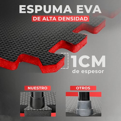 JUPPLIES - Suelo Gimnasio 30x30x1cm - Esterilla Puzzle Fitness de Goma para Suelo - Alfombra Protectora para Gimnasio en Casa - Tatami en Puzzle - Imagen 7