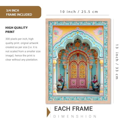 Image of kotart - Indian Wall Art Home Decor Frames Framed Wall Painting for Home Room Bedroom Office Wall Decor Traditional Indian Madhubani Paintings for Living Room Pichwai Art Painting for Wall Decoration Wall Poster With frames Wall Paintings for Home Decoration set of 2 (Art 2, (10x13 inch), Framed)