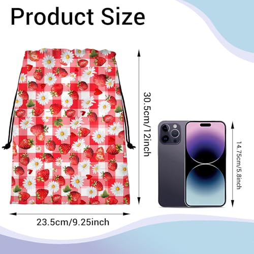 Image of Gymnastics Grip Bag Waterproof Gymnastics Pouch Stawberries Daisy String Bag for Gym